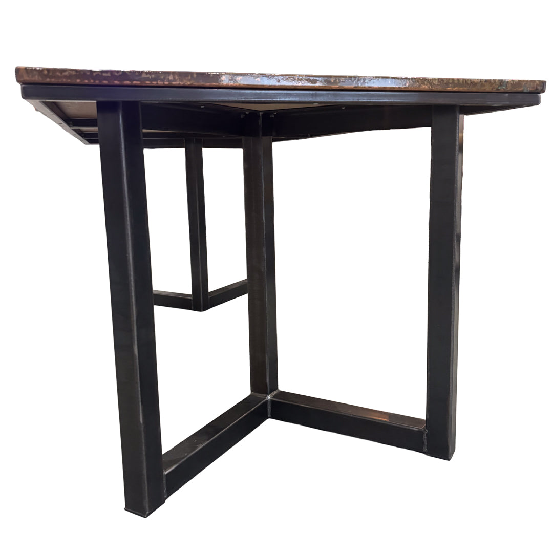 Bespoke Copper Dining Table with Brushed Steel Legs (1850mm x 940mm)