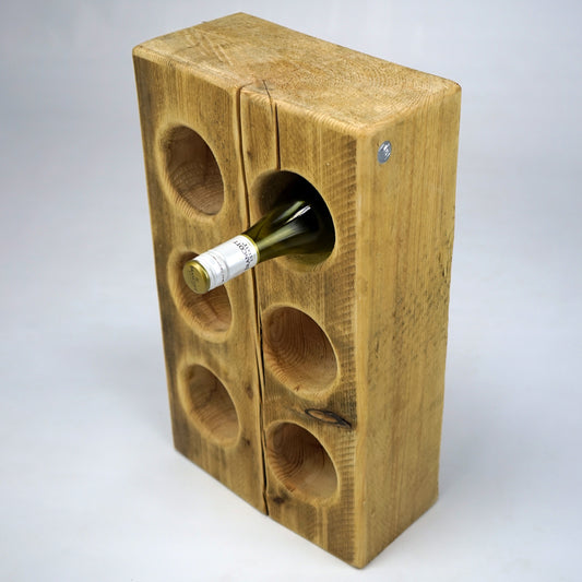 Elegant pine wine holder crafted by The BOX Furniture, captured in a studio environment.